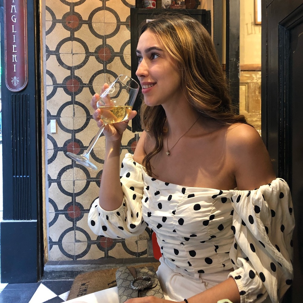 Zara Polka Dot Off The Shoulder Top